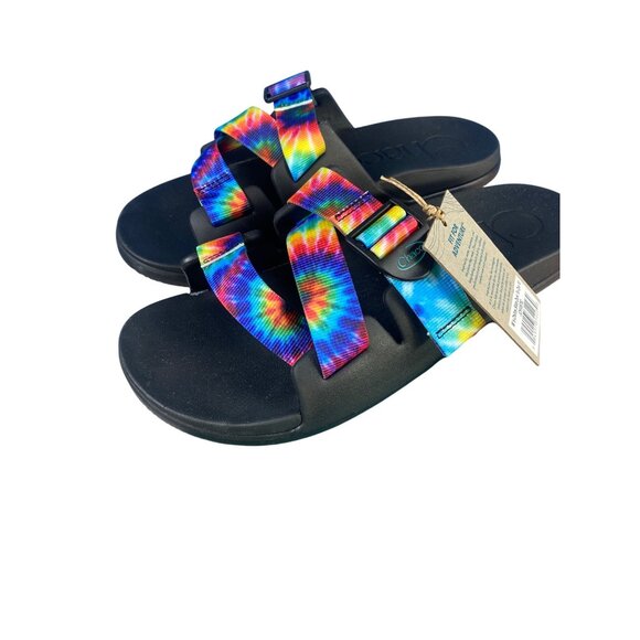 NWT Chaco dark tie dye Chillos Slide Sandal Women's 10 Water Shoe New w/ box - Picture 6 of 11